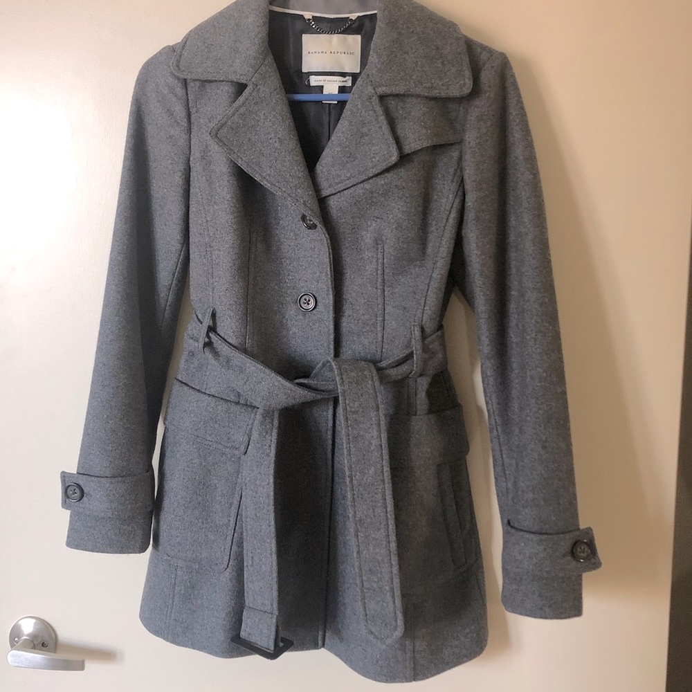 Banana Republic Grey Pea Coat - XS